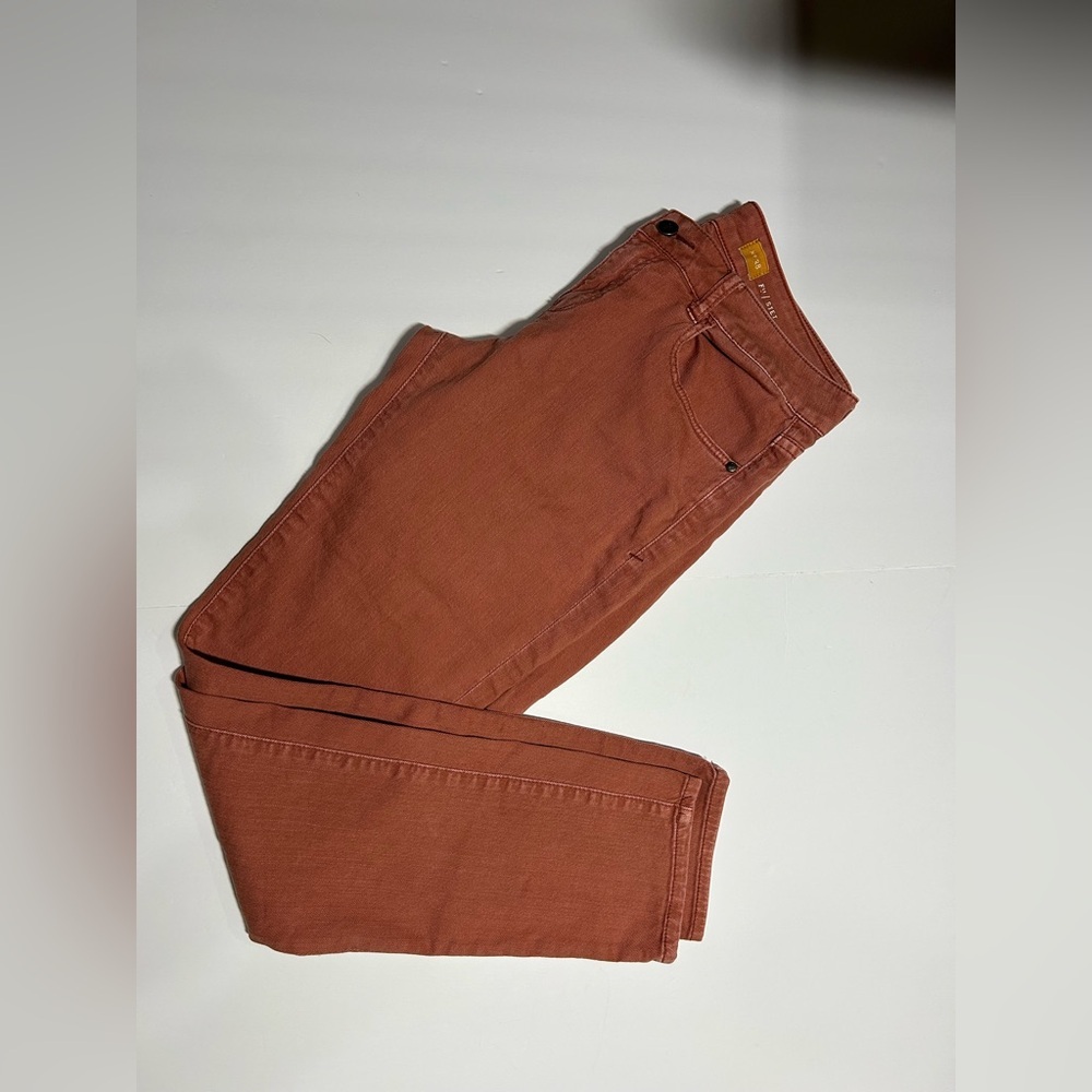 Anthropologie Pilcro‎ Stet Skinny Ankle Jeans Rust Orange